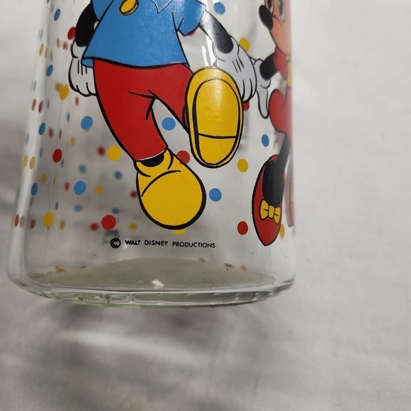 Rare BEX Disney Mickey and Minnie Mouse Glass Pitcher Made In France Heavy - Picture 2 of 8